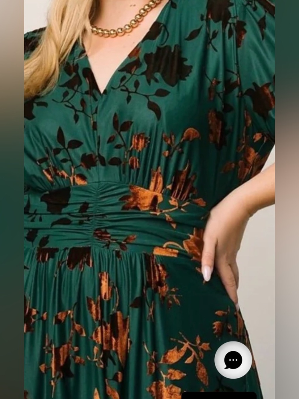 BNWT Baltic Born Leslie velvet maxi dress in jade and bronze size 1X - Picture 6 of 12